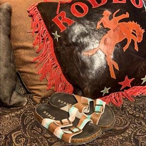 Worn once Roper cow hide slip ons with soft sole.